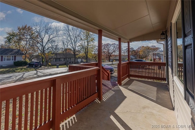 deck with covered porch