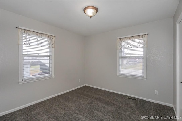 carpeted spare room featuring a healthy amount of sunlight