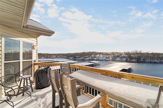 balcony with a water view