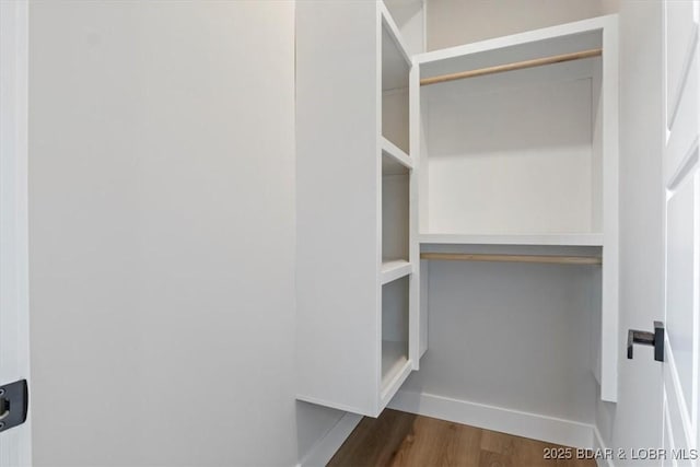 walk in closet featuring hardwood / wood-style floors