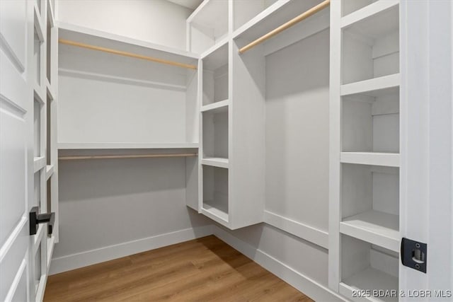 walk in closet featuring hardwood / wood-style floors