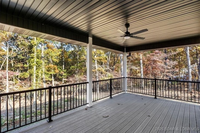 deck featuring ceiling fan