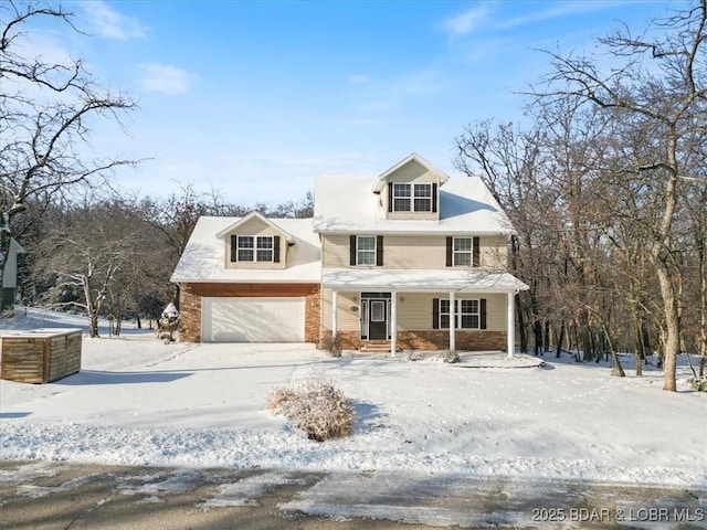 view of property with a garage