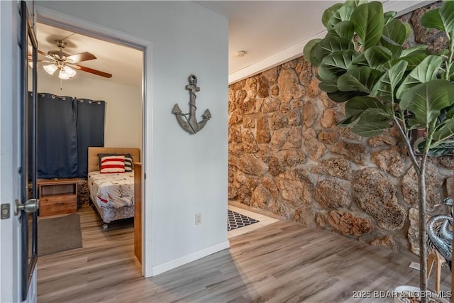 interior space with hardwood / wood-style floors