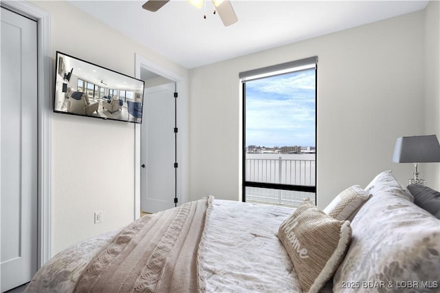 bedroom with ceiling fan