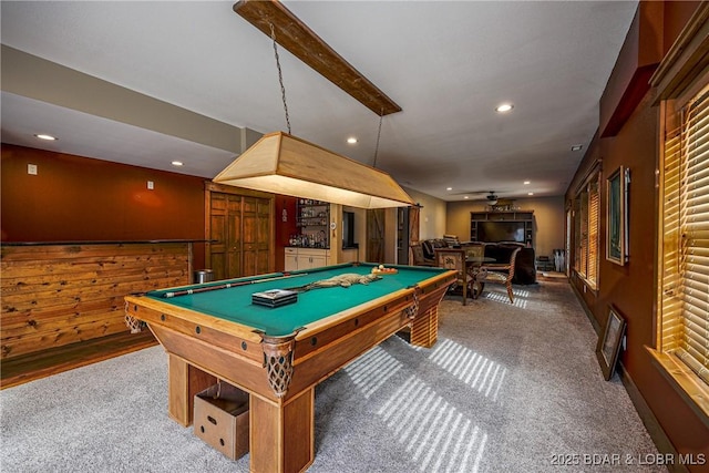 rec room featuring pool table