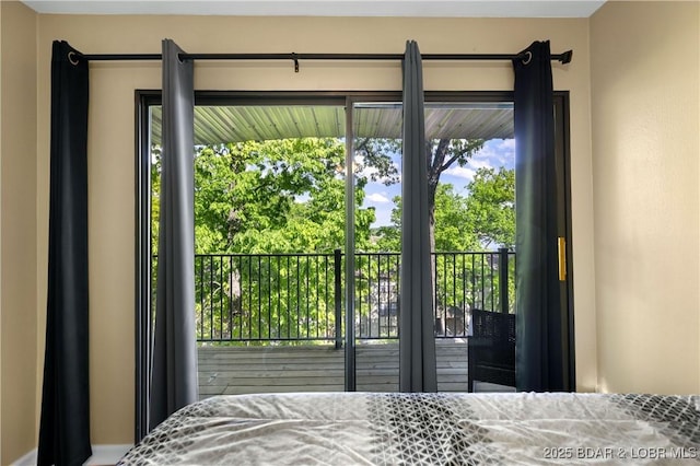 bedroom featuring access to exterior