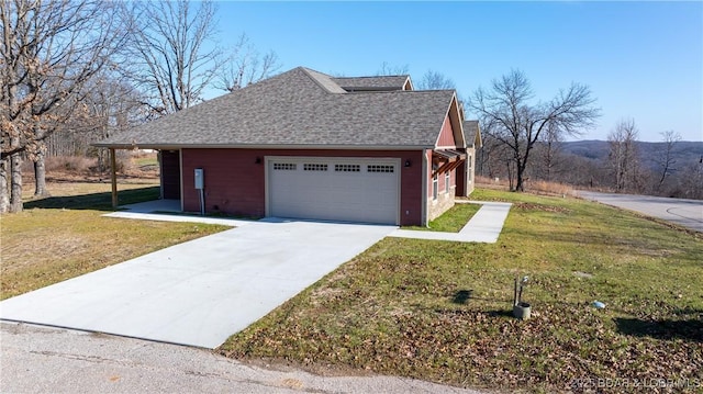 view of property exterior featuring a yard