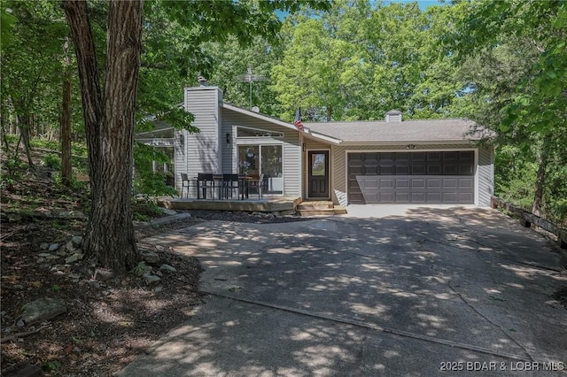 view of front of house with a garage