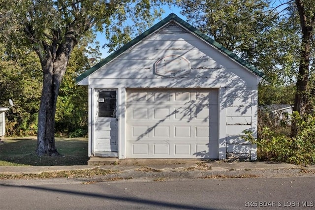 view of garage