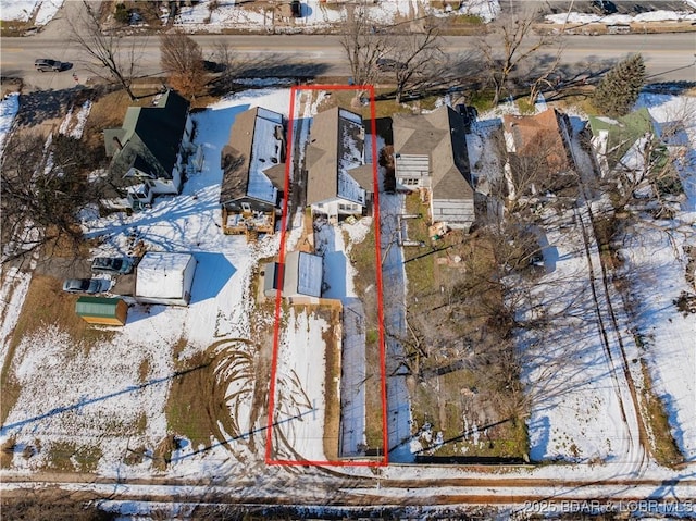 view of snowy aerial view