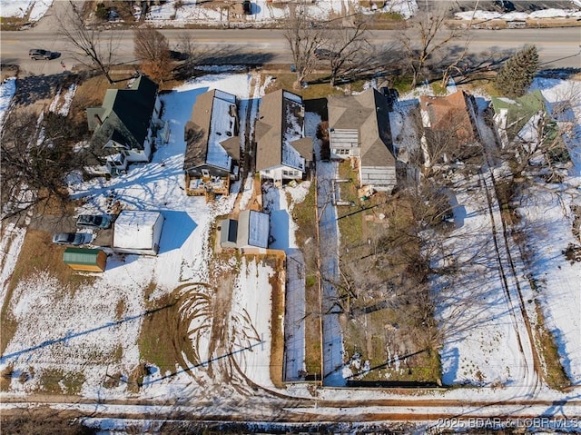 view of snowy aerial view