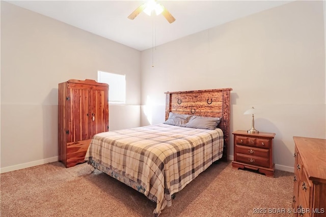 bedroom with carpet and ceiling fan