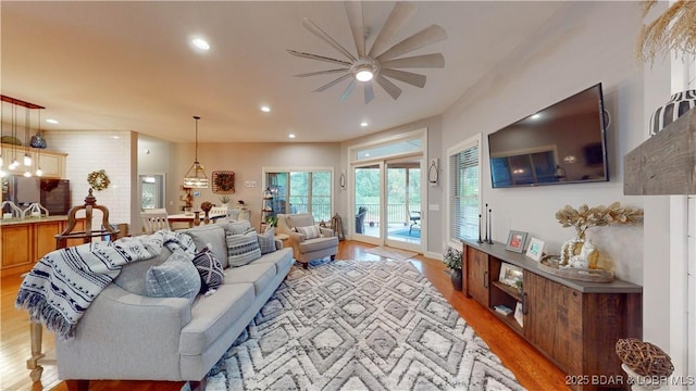 living room featuring light hardwood / wood-style floors