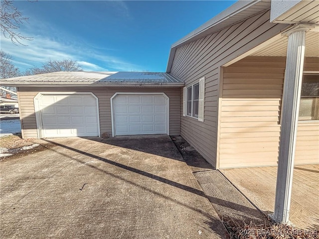 view of garage