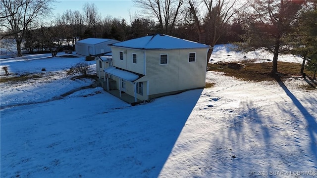 view of snowy exterior