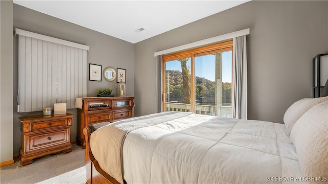 bedroom featuring carpet