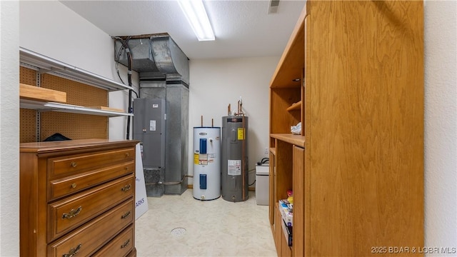 utility room with water heater