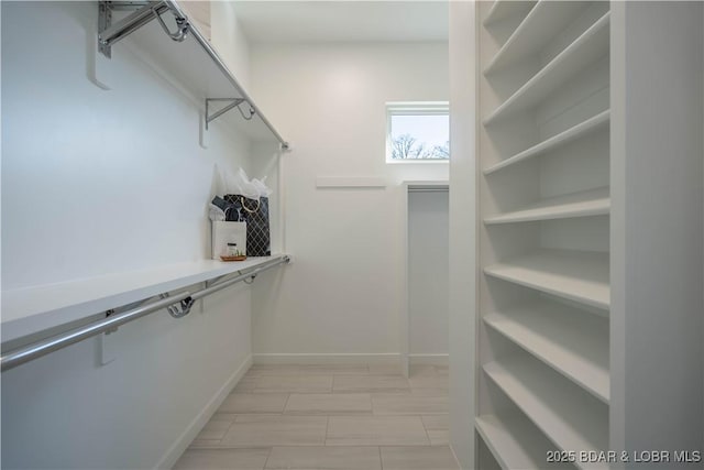 view of walk in closet