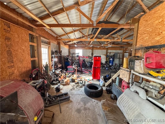 23731 Grant Rd, Barnett, MO 65011 - misc room with unfinished concrete flooring and lofted ceiling