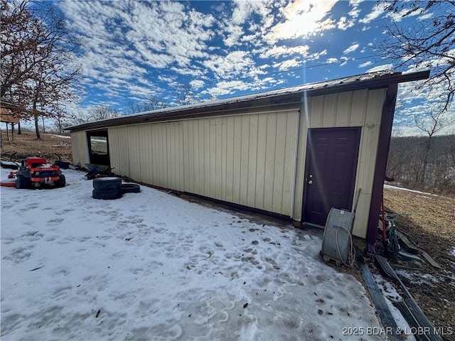 view of snow covered structure