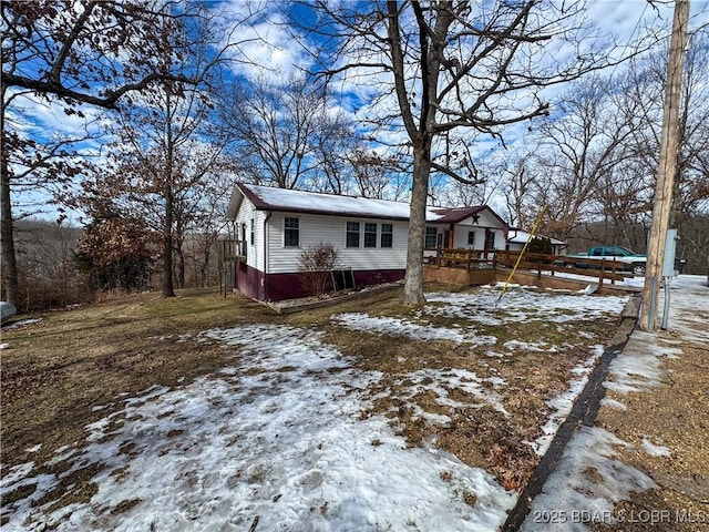 view of front of home featuring a deck