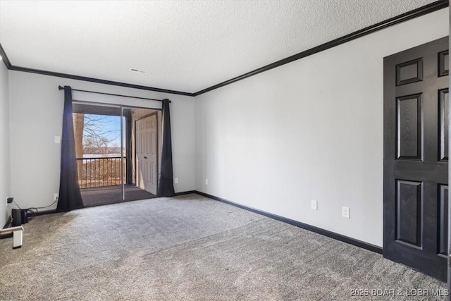 65 Laguna Dr Unit 1A/757, Lake Ozark, MO 65049 - spare room featuring crown molding, carpet, and a textured ceiling