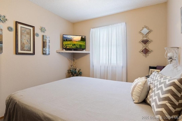 bedroom featuring a textured ceiling