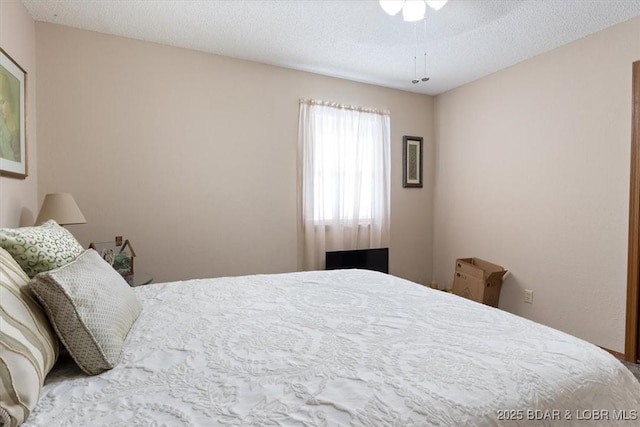 bedroom with a textured ceiling