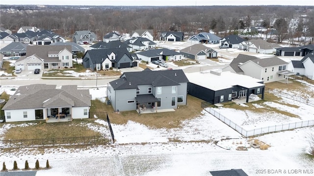 view of snowy aerial view