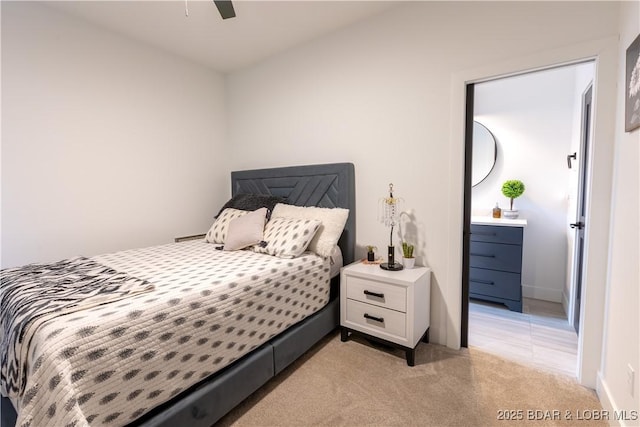 bedroom featuring ceiling fan