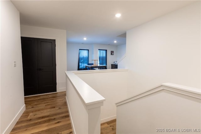 hall featuring hardwood / wood-style floors