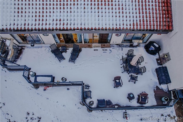 view of snowy aerial view