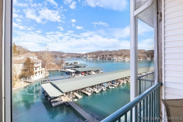 balcony with a water view