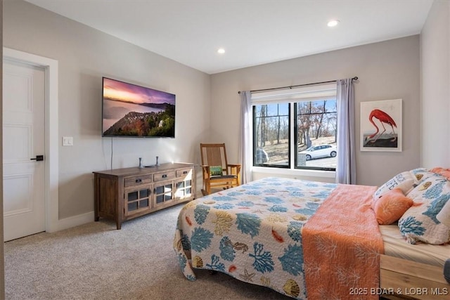 bedroom featuring carpet