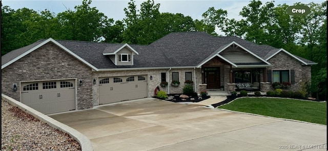 craftsman-style house with a front yard