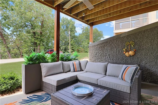 view of patio / terrace featuring an outdoor living space