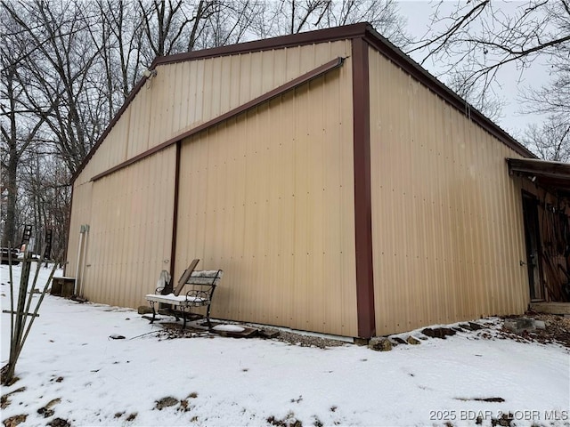 view of snow covered structure