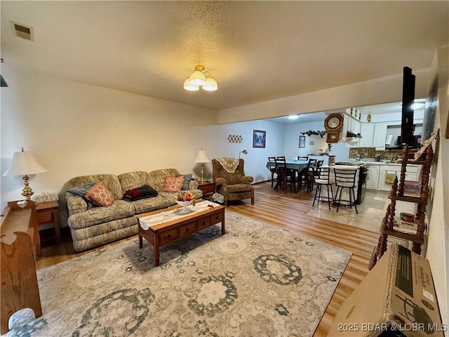 living room featuring light hardwood / wood-style flooring