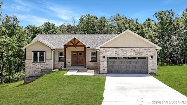 20 Simple Time Dr, Camdenton, MO 65020 - view of front of home featuring an attached garage, driveway, and a front yard