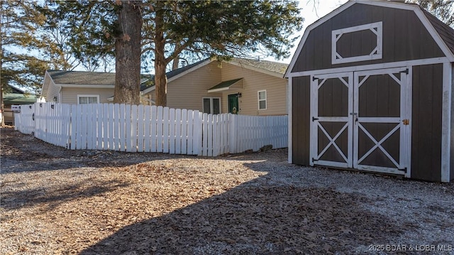 exterior space featuring a storage unit