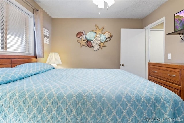 bedroom featuring a textured ceiling