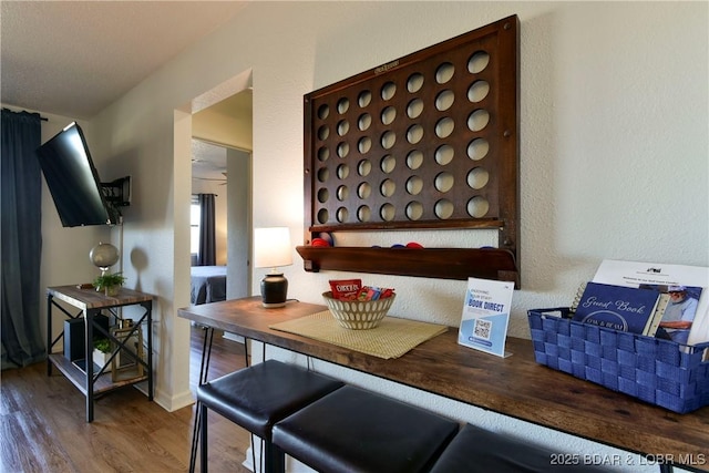 interior space with hardwood / wood-style flooring