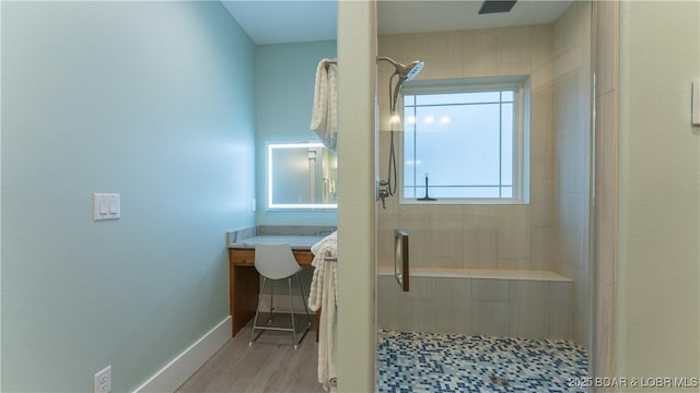 bathroom with an enclosed shower