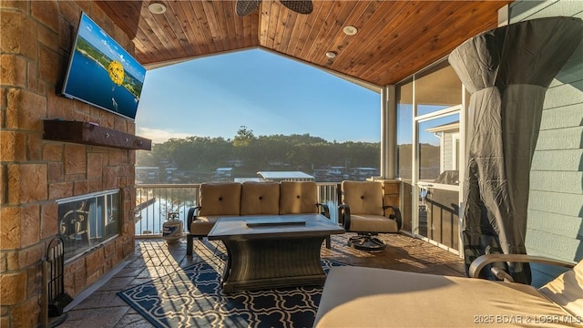 view of patio / terrace featuring ceiling fan