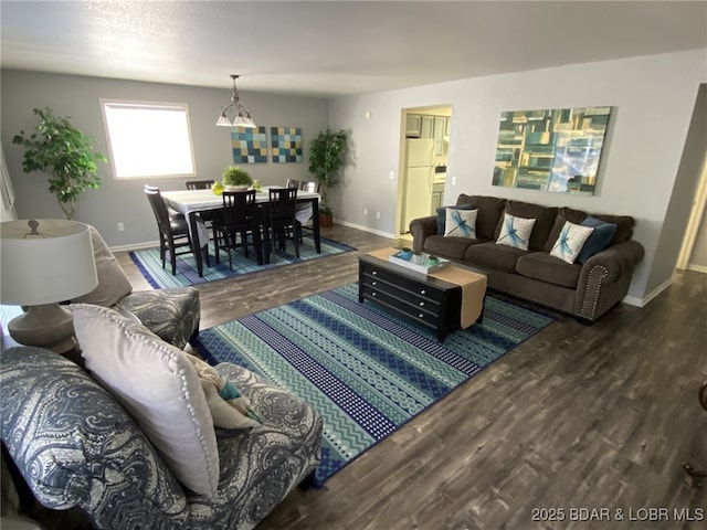 living room featuring hardwood / wood-style flooring