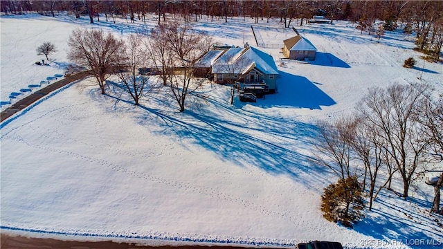 view of snowy aerial view