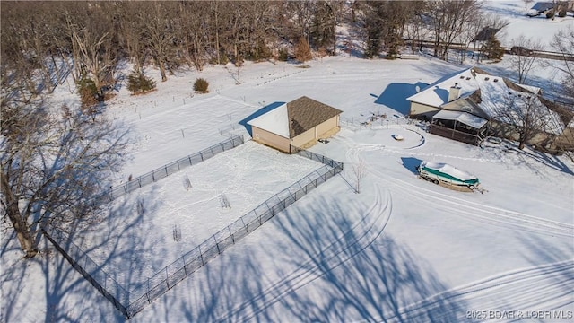 view of snowy aerial view