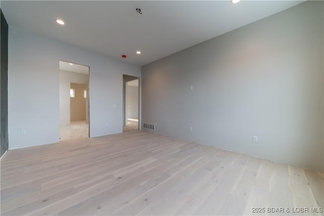 empty room featuring light wood-type flooring