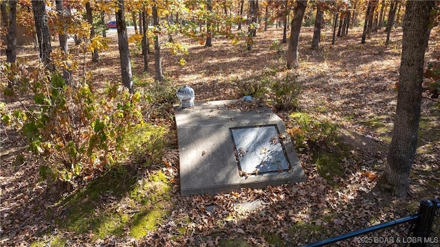 view of entry to storm shelter